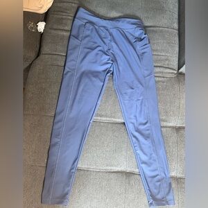 Blue Athletic Leggings with Elastic Waistband